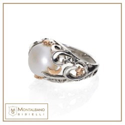 Anello Polvere di Stelle cupola con perla| Gioielli De Nobili